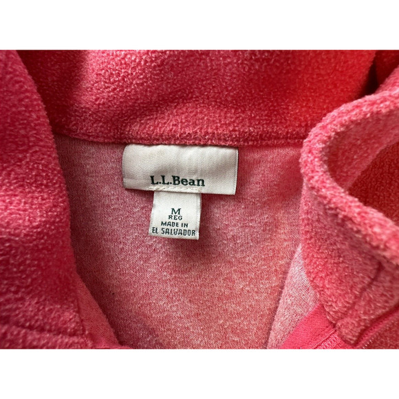 LL Bean Womens Lightweight Fleece Jacket, Pink Medium Reg Front Zip w/ Pockets - Picture 5 of 14